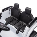 24V Two Seater Kids Ride On Car W Parents Remote Control, Licensed Toyota Lc250,2Wd,110W Motors,With Shovel,Three Point Seat Belt,Slow Start,Speed Adjustment,Bluetooth,Music For Kids Aged 3 . White 100 149 Lbs Polypropylene