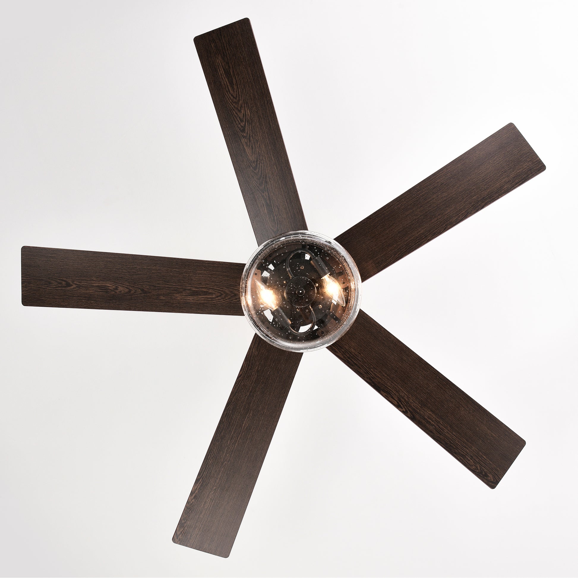 52 Inch 5 Blade Lighted Ceiling Fan With Remote Controlglass Shade Optional Remote Matte Black Matte Black American Design,American Traditional,Classic,Contemporary,Farmhouse Plywood Metal