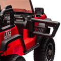 24V Two Seater Kids Ride On Truck Car W Parents Control,200W*2,Seat Width 20.28In,Four Wheel Suspension,Led Lights,Music,Mp3,Bluetooth,Two Independent Seat Belts,Suitable For Off Road For Kids Aged 3 Red 100 149 Lbs Polypropylene