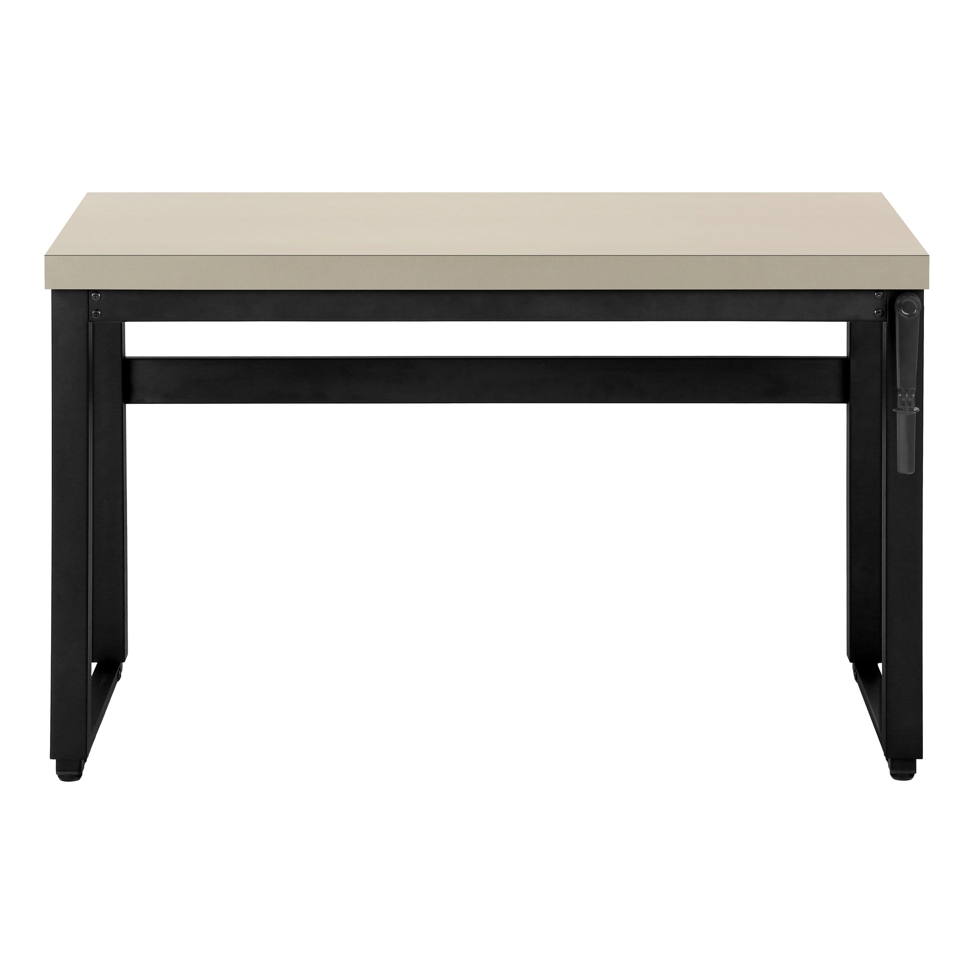 Computer Desk, Home Office, Standing, Adjustable, 48"L, Work, Laptop, Beige Laminate, Black Metal, Contemporary, Modern Taupe Particle Board