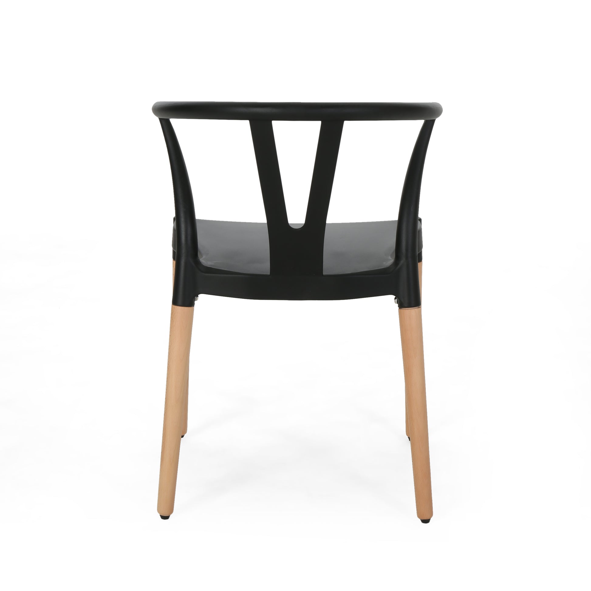 Plastic Dining Chair Set Of 2 Black Polypropylene