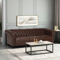 Sofa 3 Seater Dark Brown Pu 3 Seat