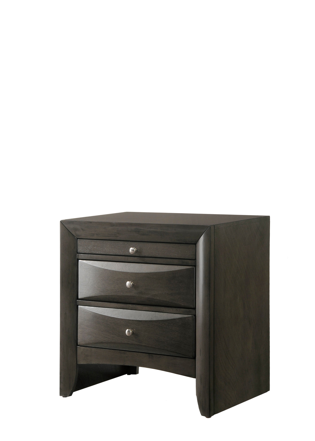 Emily Nightstand Gray Dark Gray Wood
