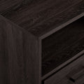 Contemporary Metal And Wood 1 Drawer Nightstand Charcoal Charcoal Grey Mdf Mdf