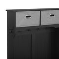 Hall Tree With 6 Hooks And Hinged Lid, Coat Hanger, Entryway Bench, Storage Bench, 3 In 1 Design, 69Inch, For Entrance, Hallway Black Mdf