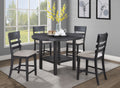 2Pc Black Gray Counter Height Chair Upholstered Seat Ladder Back Wooden Dining Room Furniture Black,Gray Dining Room Contemporary,Modern Bar Stools Ladder Back Set Of 2 Wood