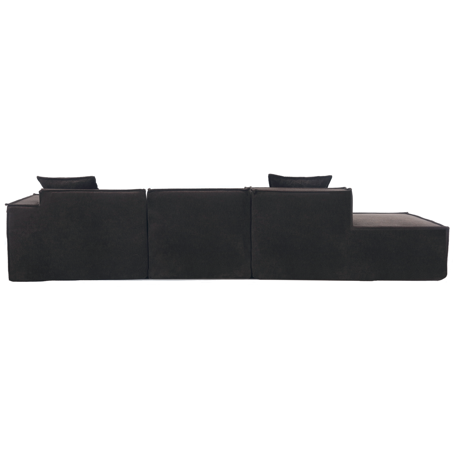 Modular Combination Living Room Sofa Set, Modern Minimalist Sofa, Free Installation Sofa, L Shaped, Italian Minimalist Tofu Block Sofa,Right Hand Facing, Terrycloth Fabric,Dark Brown Dark Brown Polyester Primary Living Space Soft Modern Polyester 3 Seat