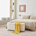 S03 Basics Upholstered Storage Ottoman And Entryway Bench White White Boucle
