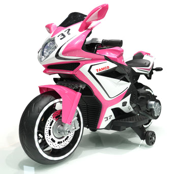 Tamco Electric Motorcycle 12V Kids Toys Motorcycle Kids Electric Car Electric Ride On Toys For 3 4 5 6 Years Boys Girls With Training Wheels Manual Throttle Lightting Wheels Pink 50 99 Lbs Plastic Indoor & Outdoor Use