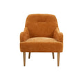Chenille Armchair, Modern Style Accent Chair With Wood Legs, Comfy Design For Living Room, Bedroom, Office, Orange Orange Foam Wood Fabric