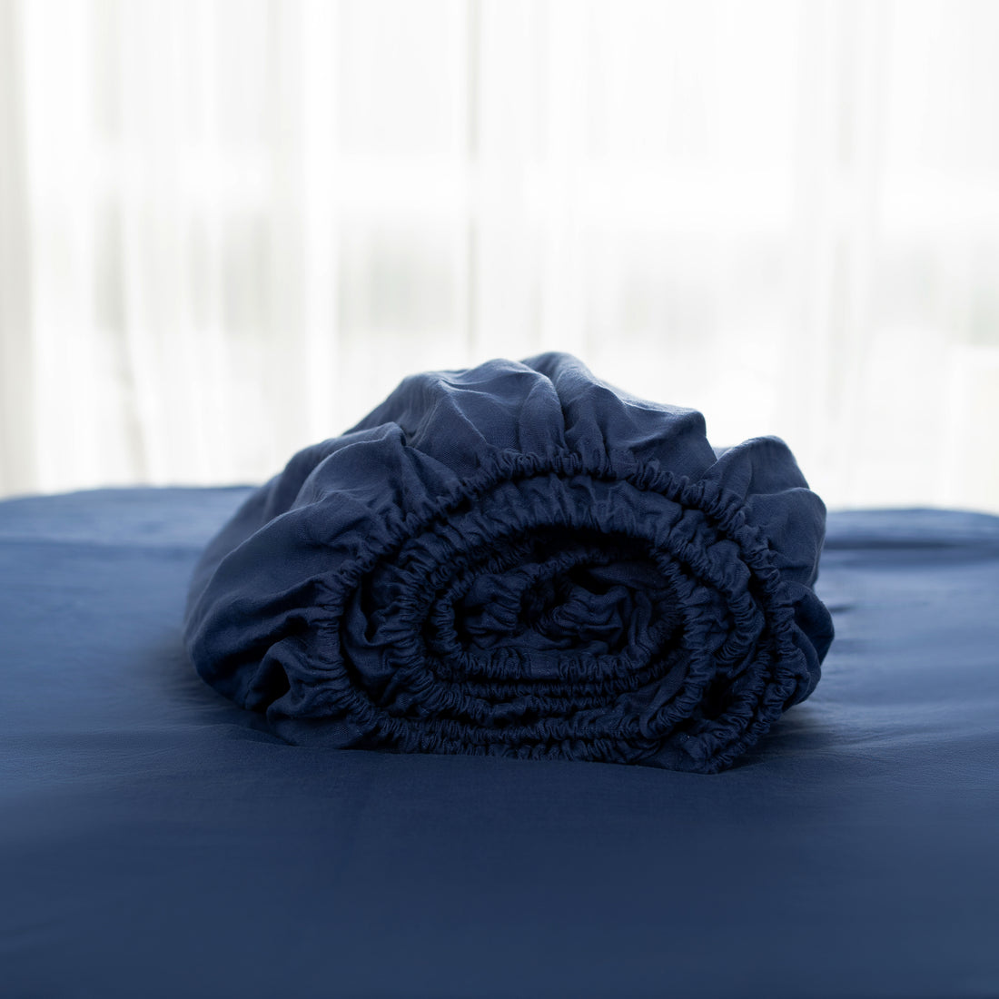 King Fitted Sheet 1 Pc, Bed Sheets King Size, Linen Sheets, Hotel Sheets,& Fade Resistant King Sheets Navy Linen