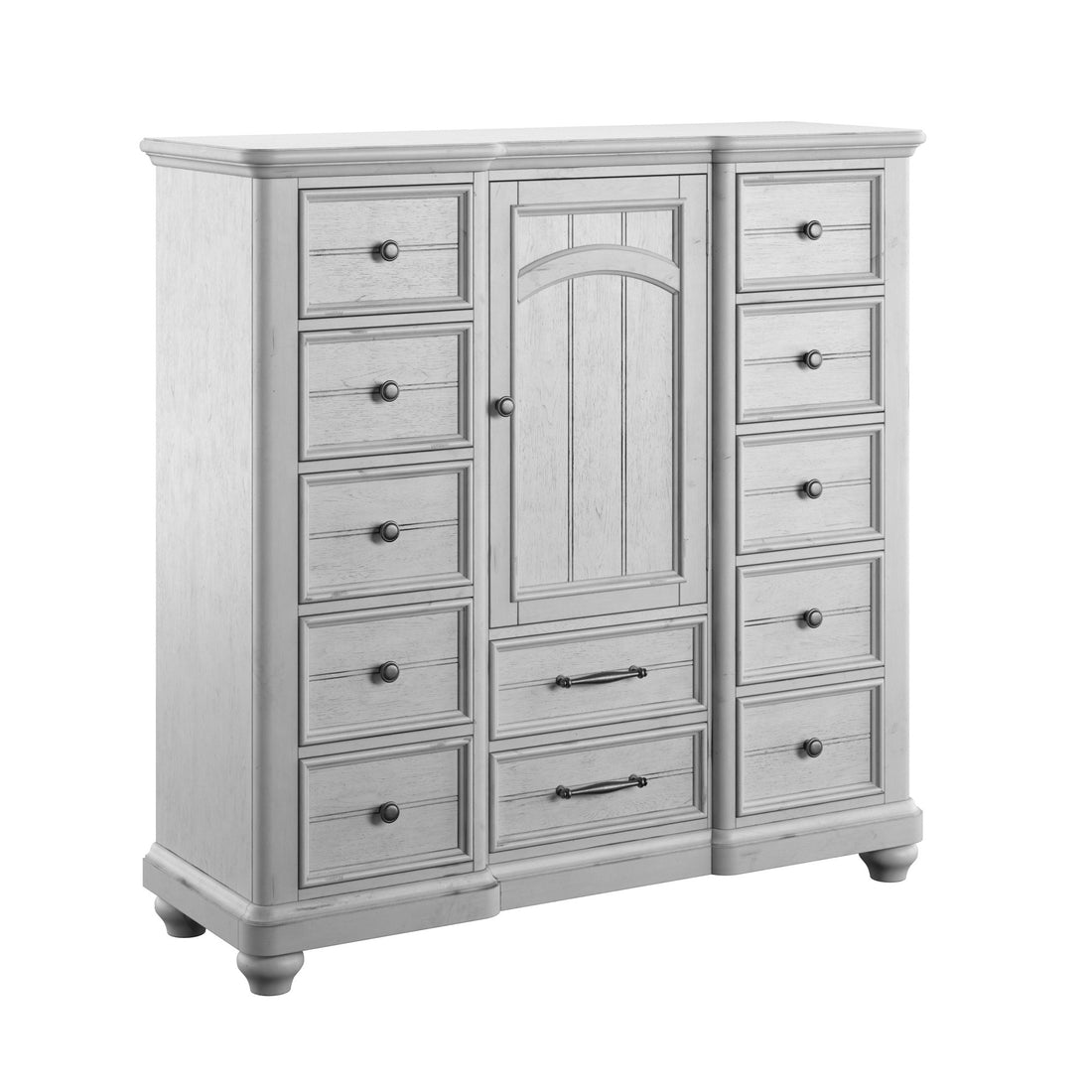 Mariano Gray 12 Drawer Master Chest With Cabinet Gray Solid Wood