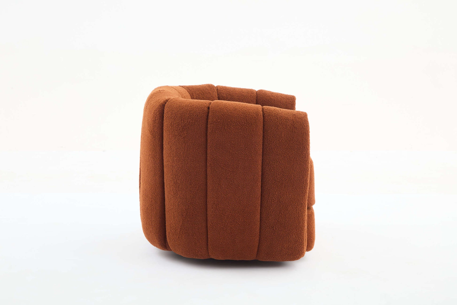 Swivel Accent Barrel Chair, Modern Round Armchairs With Upholstered, Comfy Swivel Accent Chair For Living Room Brown Teddy