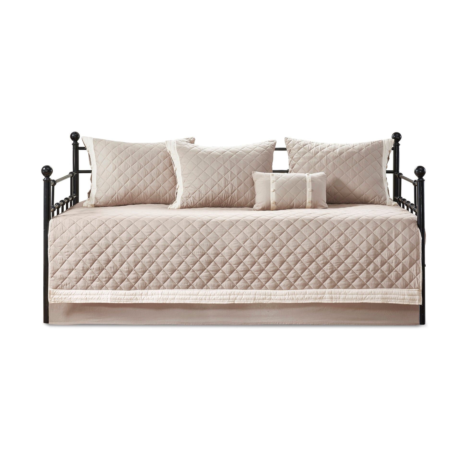 6 Piece Cotton Daybed Cover Set Khaki Daybed Khaki Polyester
