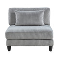Living Room Furniture 4 Piece Modular Sectional Sofa Set Gray Corduroy Soft Cushion Pillows Solid Wood Legs Gray Primary Living Space Contemporary,Modern Plywood,Solid Wood 4 Seat