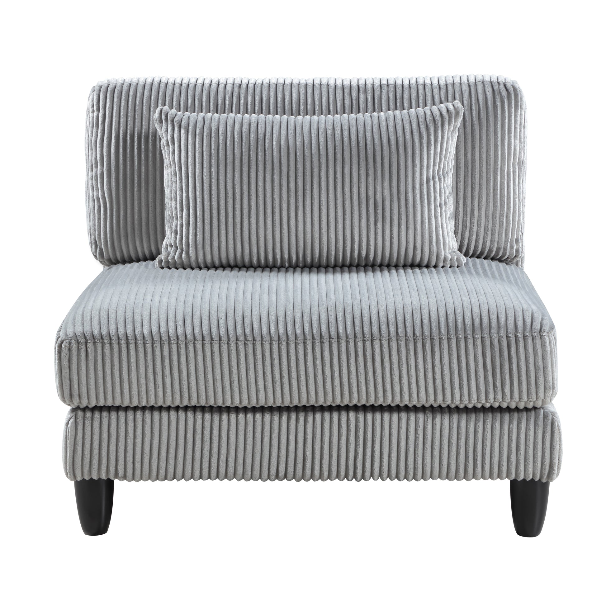 Living Room Furniture 4 Piece Modular Sectional Sofa Set Gray Corduroy Soft Cushion Pillows Solid Wood Legs Gray Primary Living Space Contemporary,Modern Plywood,Solid Wood 4 Seat