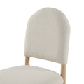 Natural Finish Dining Side Chairs Set Of 2, Beige Fabric Upholstered Seat Back Classic Luxury Dining Room Furniture Beige Dining Room Classic Set Of 2 Wood