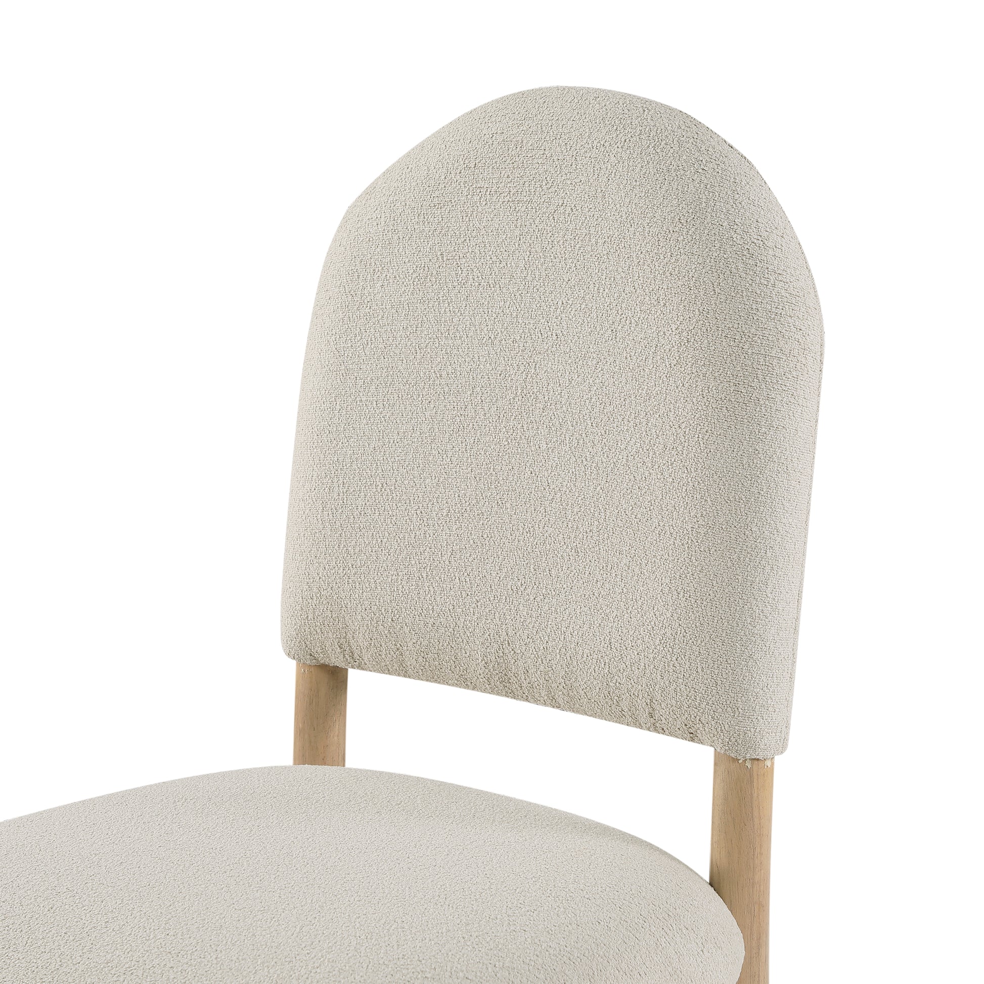 Natural Finish Dining Side Chairs Set Of 2, Beige Fabric Upholstered Seat Back Classic Luxury Dining Room Furniture Beige Dining Room Classic Set Of 2 Wood