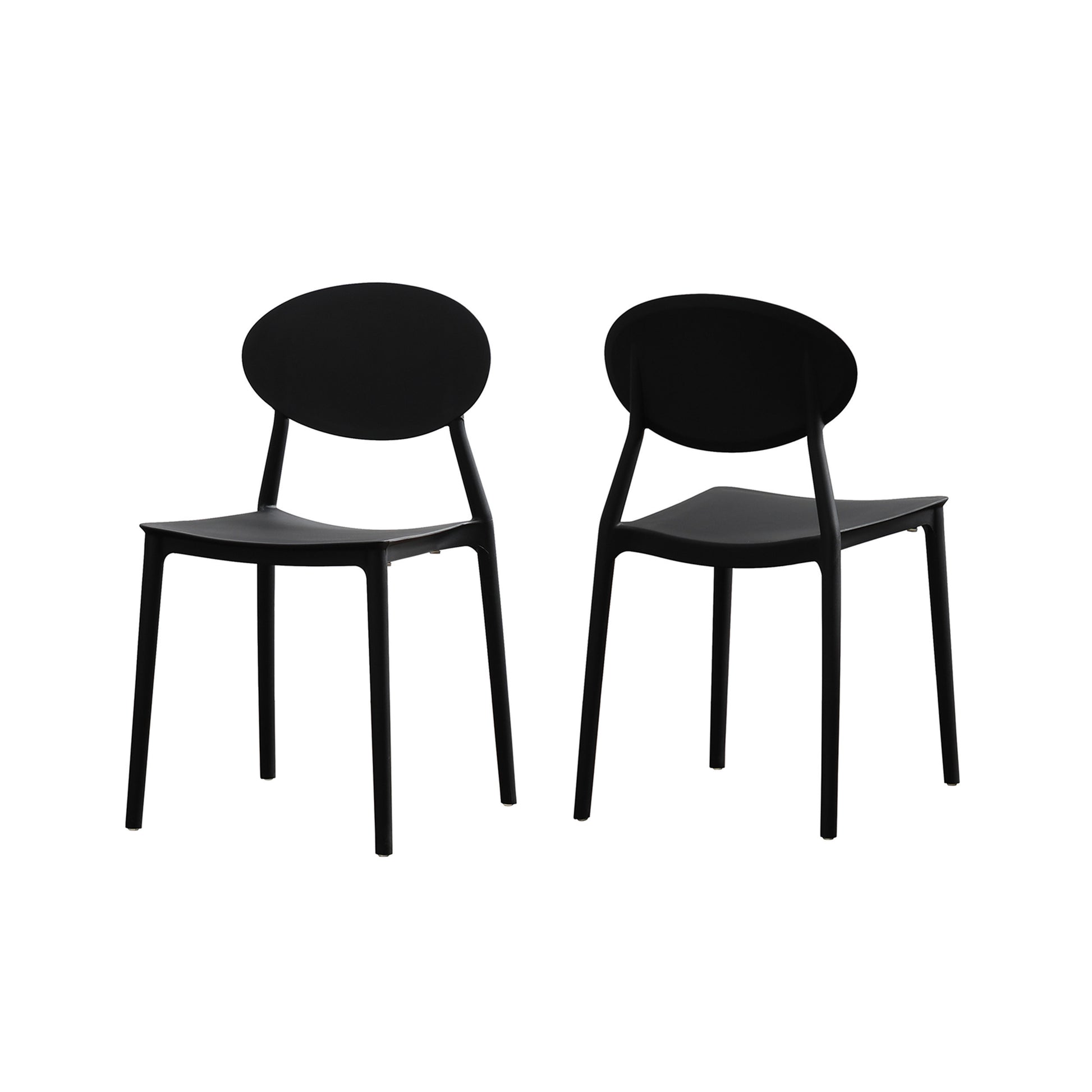 Westlake Injection Molding Pp Chair Set Of 2 Black Polypropylene