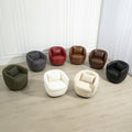 Upholstered Swivel Barrel Armchair With Storage Modern Living Room Side Chair For Bedroom Office Reading Spaces Pu Red Red Foam Upholstered
