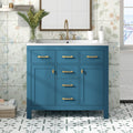36'' Bathroon Vanity With Resin Sink Combo Set,Modern Freestanding Single Bathroom Cabinet With 4 Drawers & 2 Cabinets,Storage Cabinet For Bathroom, Solid Wood Frame Vanity Set Same As Sw000130Aac