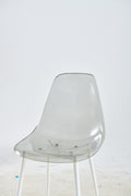 Dining Chair,Set Of 4,Metal Leg,Plastic Seat,Transparent Grey Grey Iron Plastic