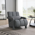 Modern Upholstered Accent Chair, Comfortable Linen Fabric With A Pillow For Living Room,Bedroom.Linen, Dark Grey Dark Grey Primary Living Space Modern Pine Foam Wood Fabric