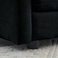 Comfy Deep Single Seat Sofa Upholstered Reading Armchair Living Room Chair Black Chenille Fabric1 Toss Pillow Black Chenille 1 Seat