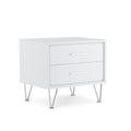 Deoss White Finish Accent Table White Mdf,Metal