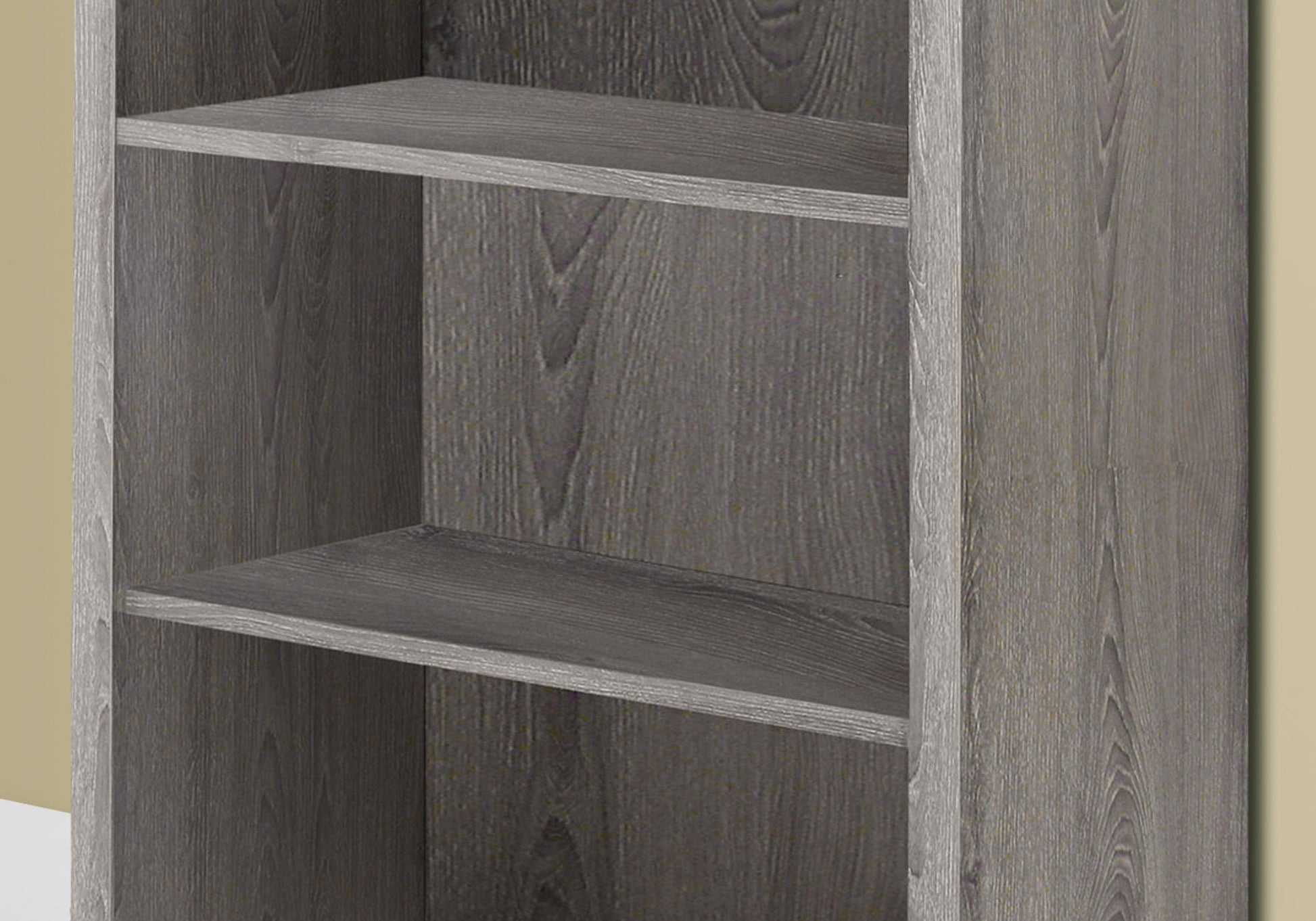 Bookshelf, Bookcase, Etagere, 5 Tier, 48"H, Office, Bedroom, Brown Laminate, Contemporary, Modern Taupe Particle Board