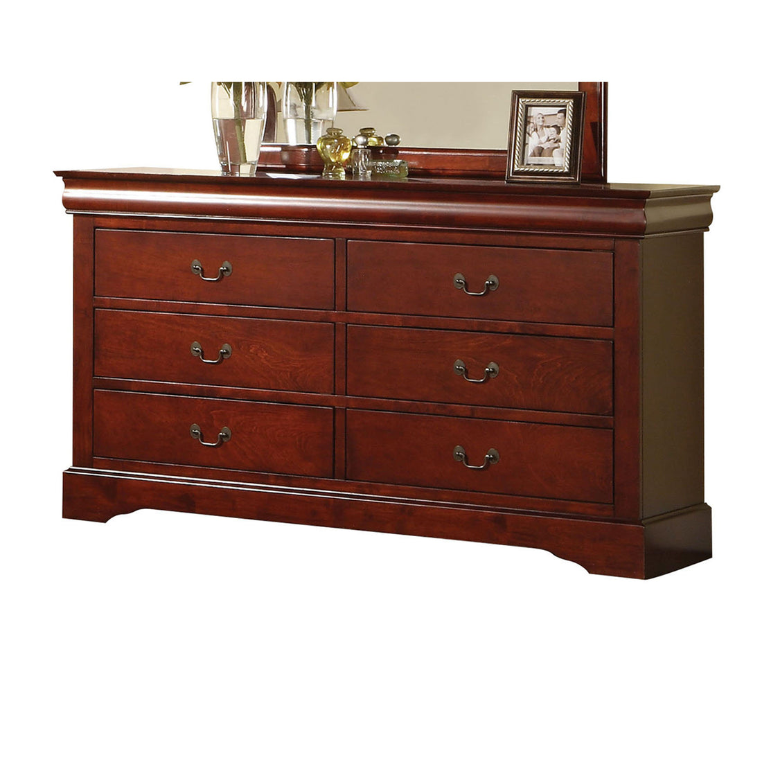 Louis Philippe Iii Cherry Finish Dresser Cherry Synthetic Wood