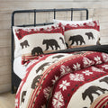Print Sherpa Comforter Set Queen Multicolor Polyester