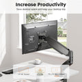 Single Monitor Stand Arm, 13'' To 32'' Adjustable Desk Monitor Mount, Black Black Steel