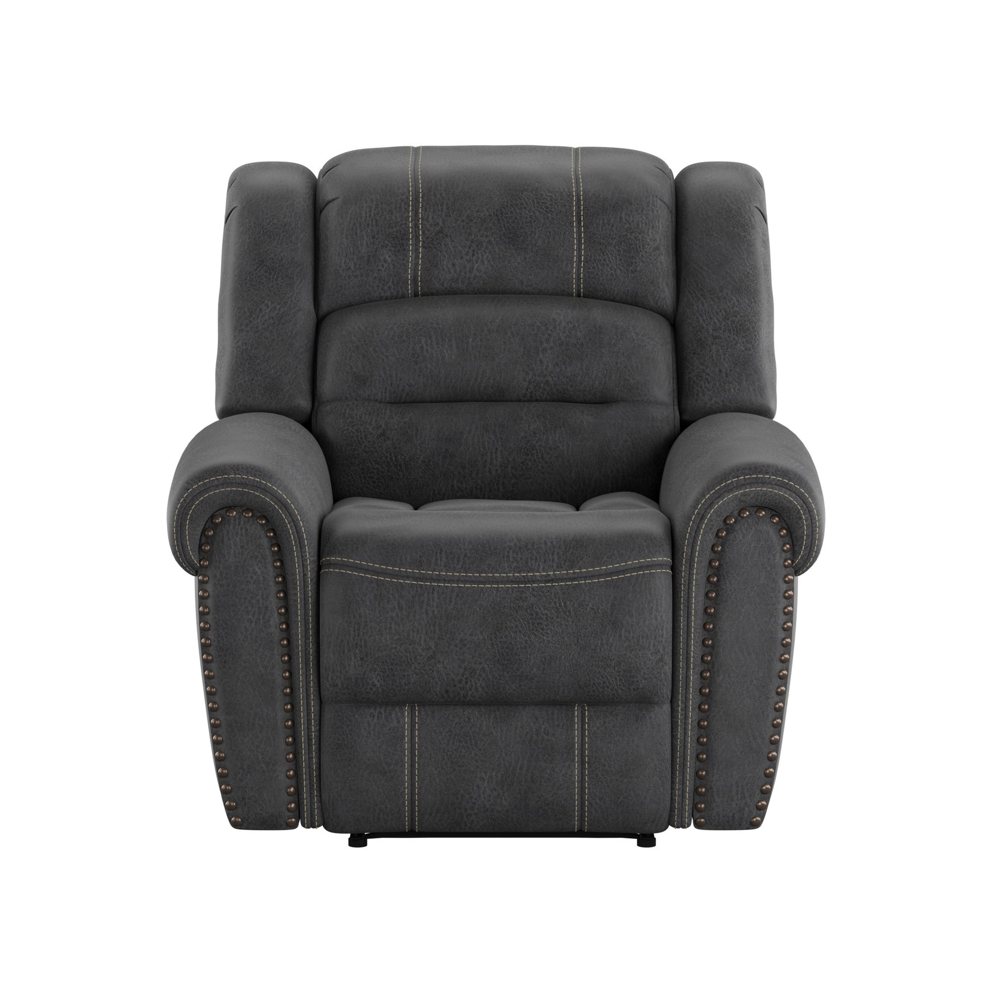 Ferrar Gray Gliding Recliner Gray Foam Solid Wood