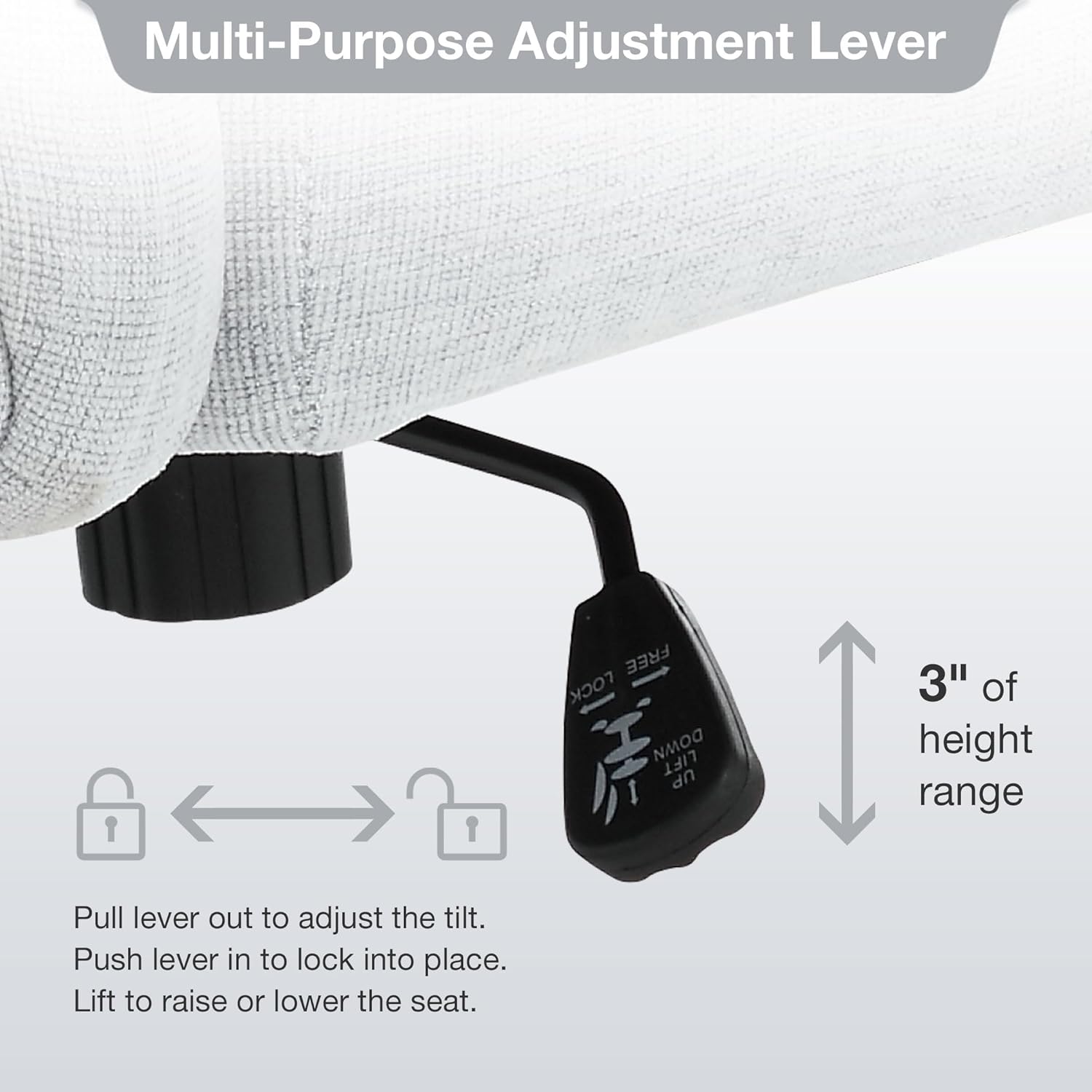 Armless Fabric Office Desk Chair With Wheels, Criss Cross Legged Wide Seat Chair, Modern Home Office Chair With Lumbar Pillow, Comfy Computer Task Chair For Small Space, Vanity Chair For Women, Girls Light Grey Memory Foam Cotton Textile