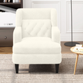 Upholstered Accent Chair Tufted Armchair For Living Room And Bedroom, Beige Beige Birch Foam Teddy