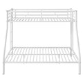 Twin Xl Over Queen Metal Bunk Bed With Ladder And Guardrails, White Box Spring Not Required Twin Xl White Metal Metal