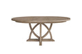 Round Dining Expandable Dining Table Sand Solid Wood Mdf