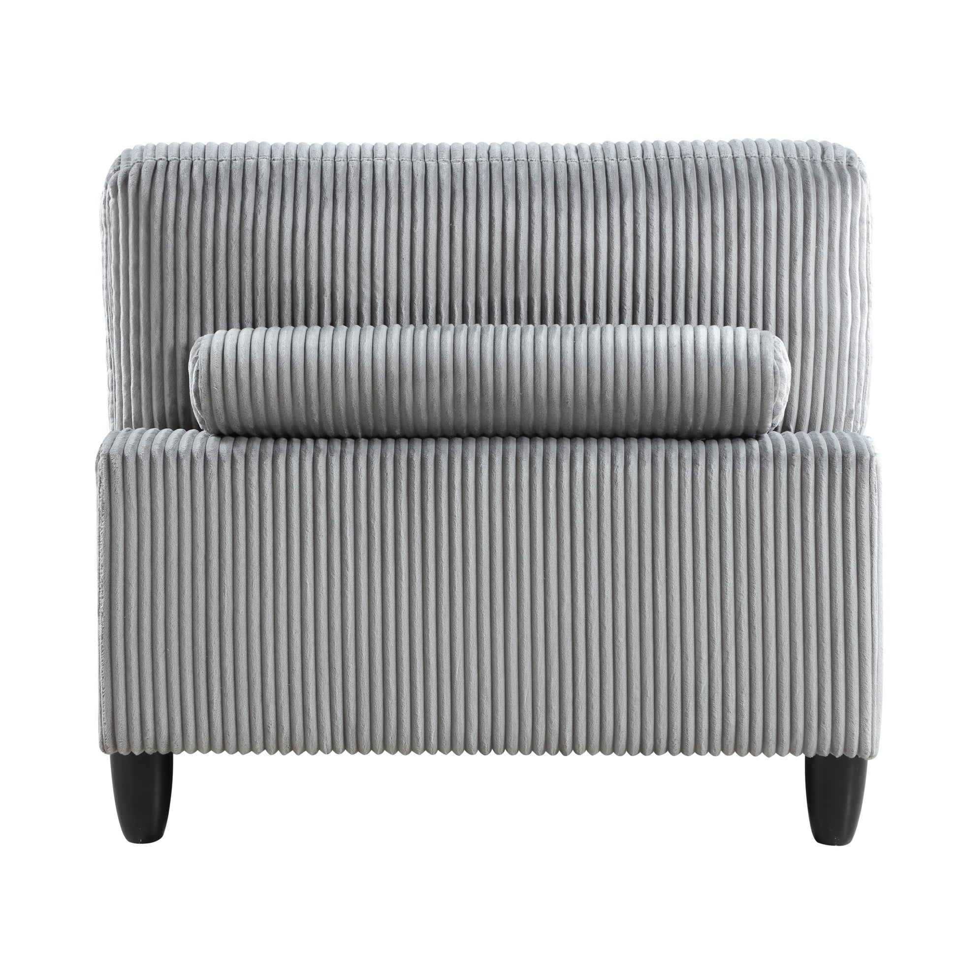 Living Room Furniture 4 Piece Modular Sectional Sofa Set Gray Corduroy Soft Cushion Pillows Solid Wood Legs Gray Primary Living Space Contemporary,Modern Plywood,Solid Wood 4 Seat