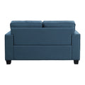 Transitional Style Beautiful Seat Blue Textured Fabric Upholstered Solid Wood Frame Living Room Furniture 1Pc Blue Polyester Wood Primary Living Space Transitional Square Arms Plywood,Solid Wood