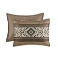 5 Piece Stripe Herringbone Comforter Set With Throw Pillows Brown Full Queen Brown Polyester