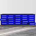10Ft Workbench With Storage Drawers 25 Drawers Blue Blue Steel