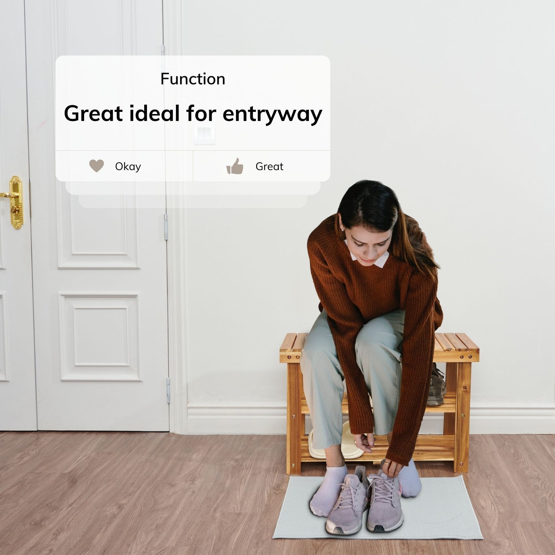 Acacia Wood Shoe Rack Bench Strong Weight Bearing Upto 200 Lbs Best Ideas For Entryway Frontdoor Bathroom, Natural Color. Acacia Wood Light Brown Primary Living Space American Design,American Traditional Acacia Acacia Wood