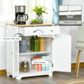 Homcom Sideboard Buffet Cabinet, 2 Doors Door Kitchen Cabinet, Coffee Bar Storage With 2 Drawers, Adjustable Shelf For Living Room And Hallway, White White Mdf