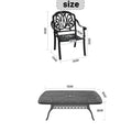 Cushions In Random Colors 7 Piece Set Of Cast Aluminum Patio Furniture With Cushions Yes Dining Set Off White Black Seats 6 Rust Resistant Frame Water Resistant Cushion Garden & Outdoor Complete Patio Sets Aluminium