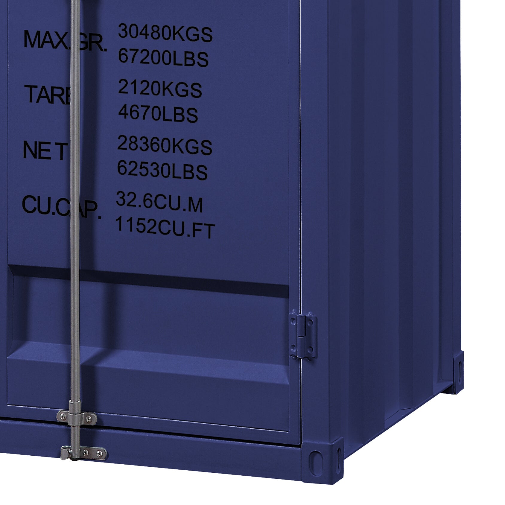 Blue Wardrobe With Full Length Container Lock Blue Bedroom Industrial Metal