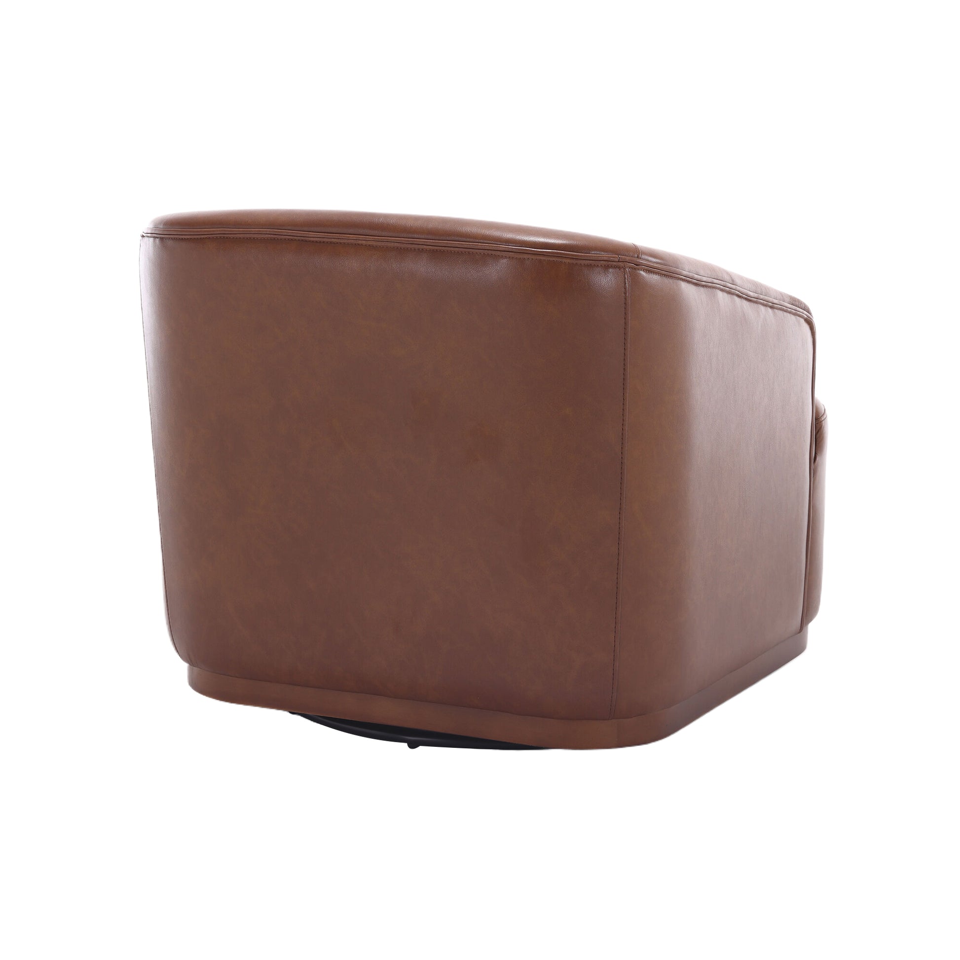 Coolmore Swivel Barrel Chair, Comfy Round Accent Sofa Chair For Living Room, 360 Degree Swivel Barrel Club Chair, Leisure Arm Chair For Nursery, Hotel, Bedroom, Office, Lounge Brown Pu Brown Pu Primary Living Space Foam Pu Leather
