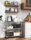Heavy Duty 3 Shelf Shelving With Wheels, Adjustable Storage Units, Steel Organizer Wire Rack, Chrome Chrome Steel