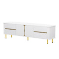 Tv Stand For Tvs Up To 80 Inches, Modern Entertainment Center Media Console With 4 Drawers And 1 Spacious Cabinet For Living Room, White White 70 79 Inches Mdf
