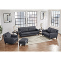 Ennis Leather Loveseat Gunmetal Down Filling Genuine Leather